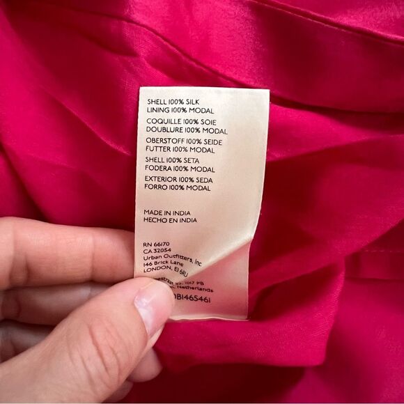 NWT Anthropologie One-Shoulder Silk Midi Dress in Pink NEW - Picture 11 of 11